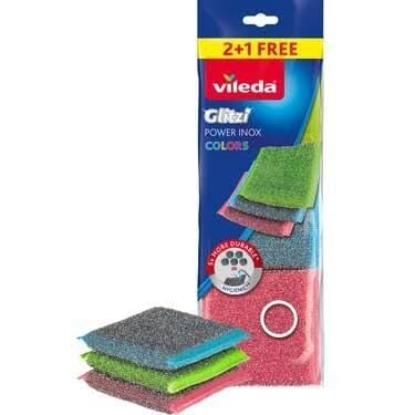 Vileda Glitzi Power Inox 3'lü Telli Sünger