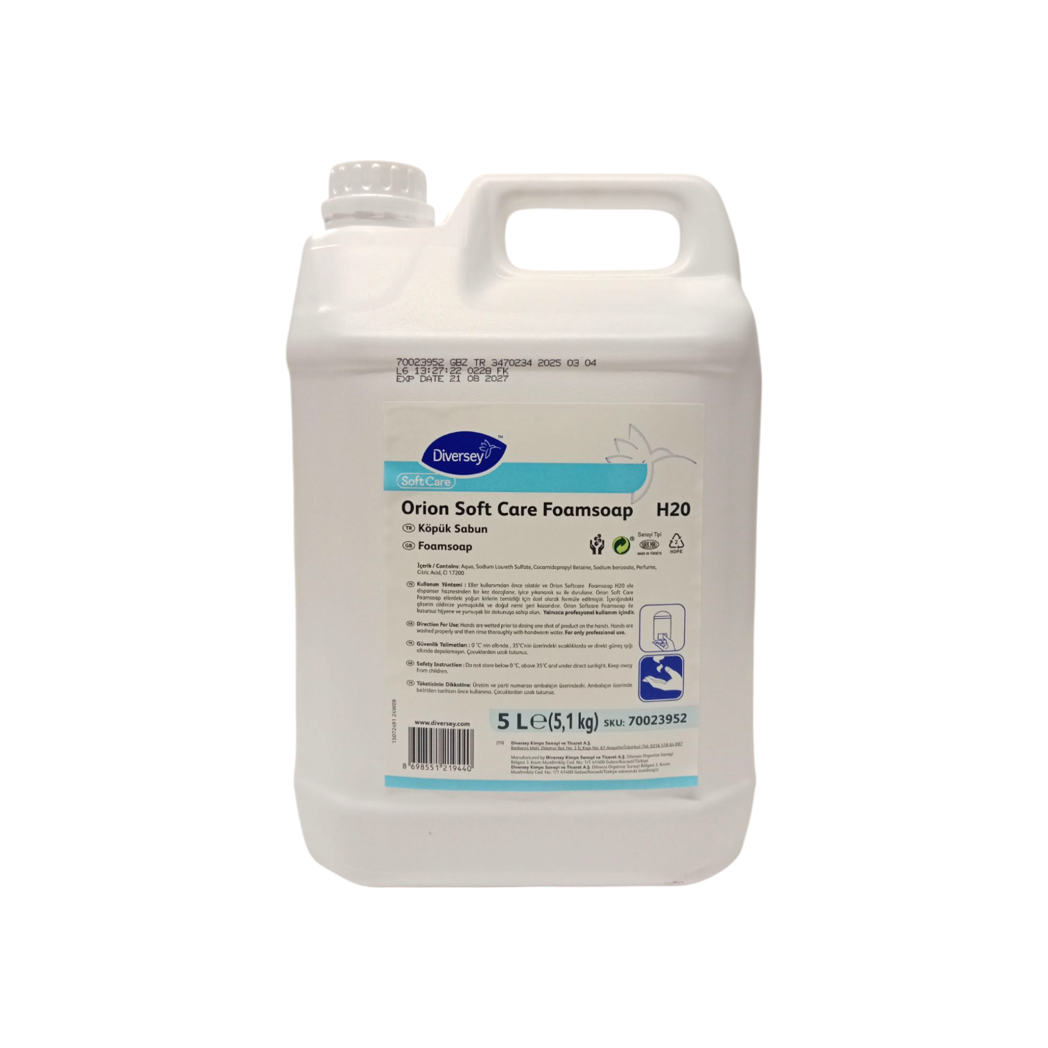 Diversey Orion Soft Care Foamsoap Köpük Sabun 5L