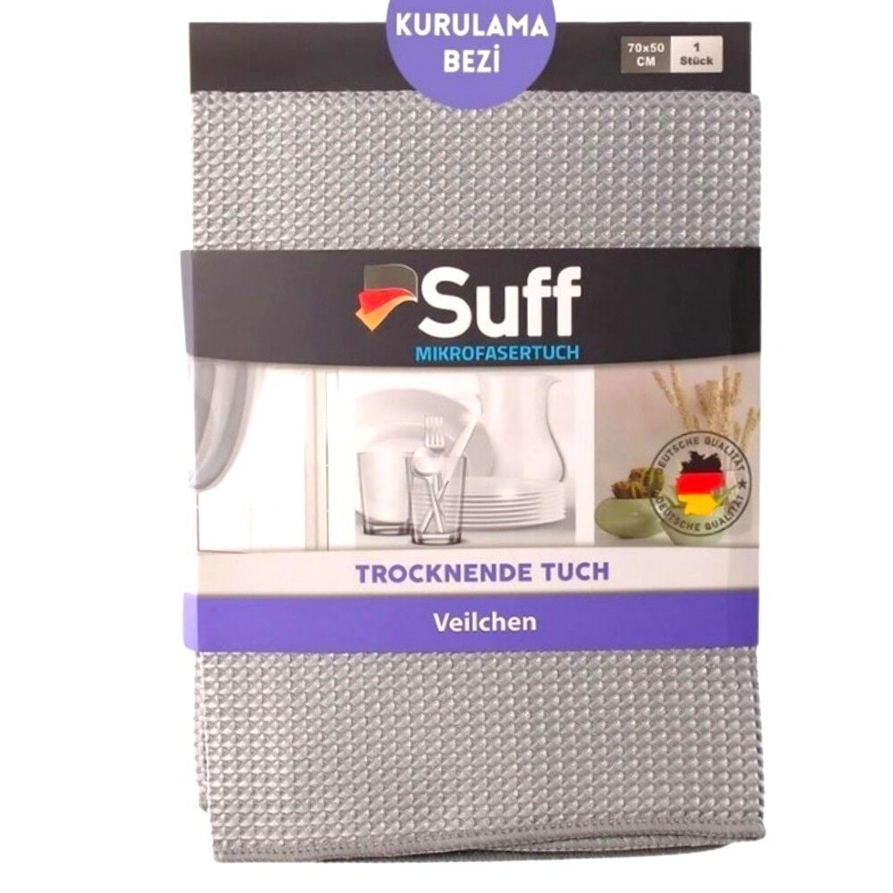 Suff Menekşe Mikrofiber Waffle Kurulama Bezi Gri