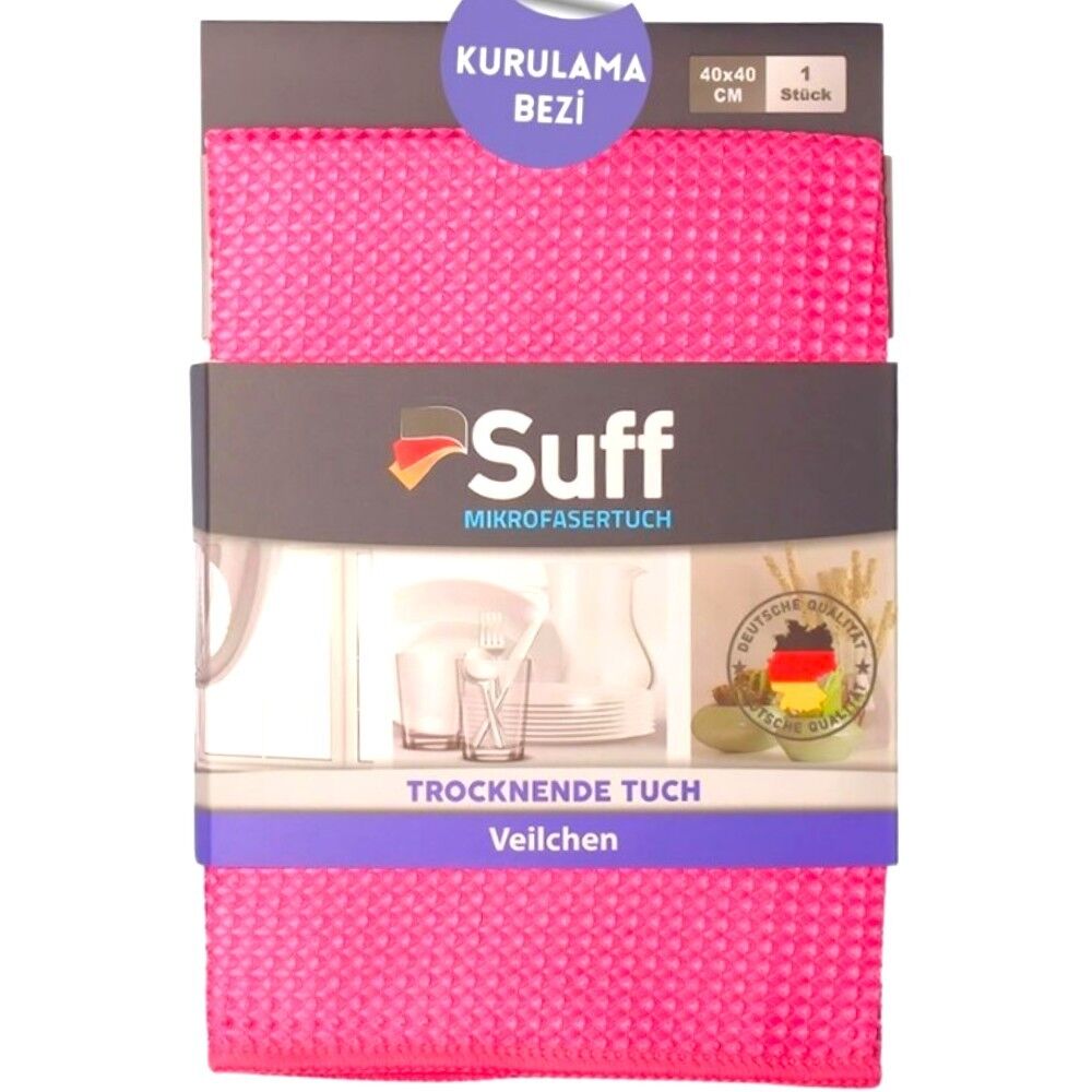 Suff Menekşe Mikrofiber Waffle Kurulama Bezi Pembe 40x40 cm