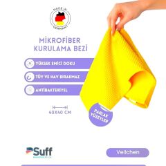 Suff Menekşe Mikrofiber Waffle Kurulama Bezi Sarı