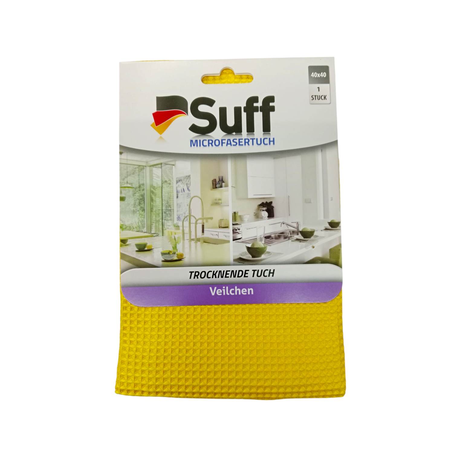 Suff Menekşe Mikrofiber Waffle Kurulama Bezi Sarı