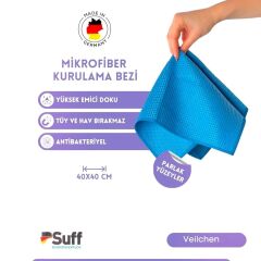 Suff Menekşe Mikrofiber Waffle Kurulama Bezi Mavi 40x40 cm