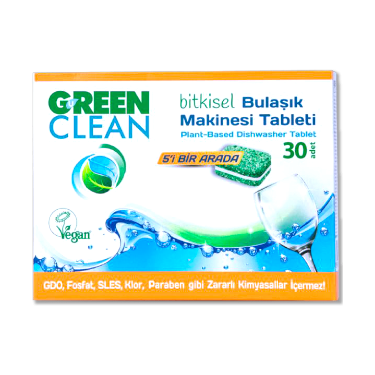 Green Clean Bitkisel Bulaşık Tableti 30 Adet