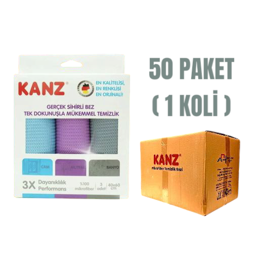 Kanz Mikrofiber Sihirli Bez 1 Koli/ 50 Paket