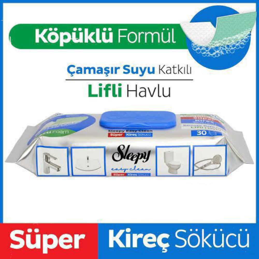 Sleepy Easy Clean Süper Kireç Sökücü Lifli Havlu 30 Adet