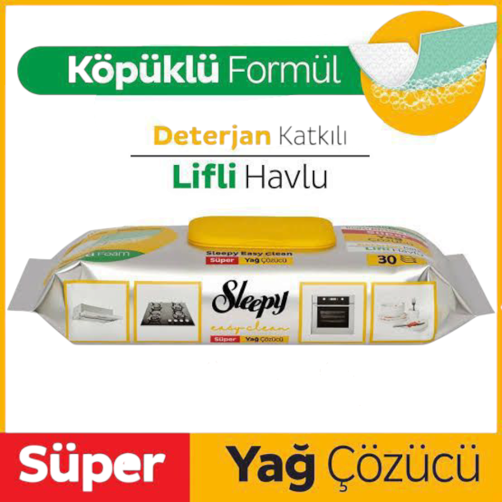 Sleepy Easy Clean Süper Yağ Çözücü Lifli Havlu 30 Adet