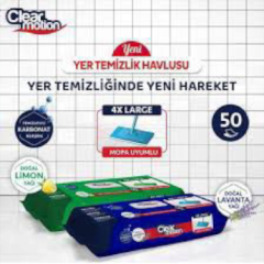 Clear Motion 4XL Yer Temizlik Havlusu Mop Uyumlu Limon 50 Adet