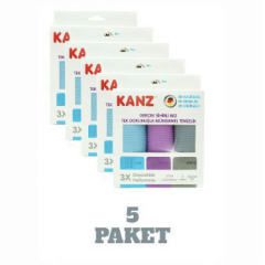 Kanz Sihirli Mikrofiber Bez 3'lü Paket (5 Paket), Cam Bezi, Tezgah Bezi