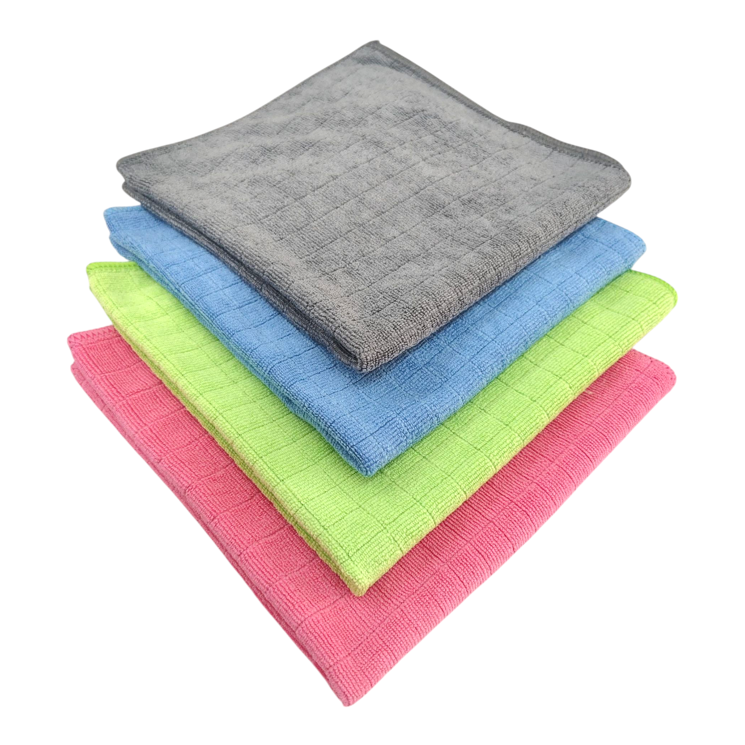 Kareli Mikrofiber Genel Temizlik ve Tezgah Bezi (4 Adet)