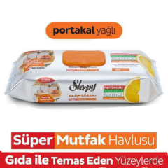 Sleepy Easy Clean Süper Mutfak Havlusu 50 Adet Portakal