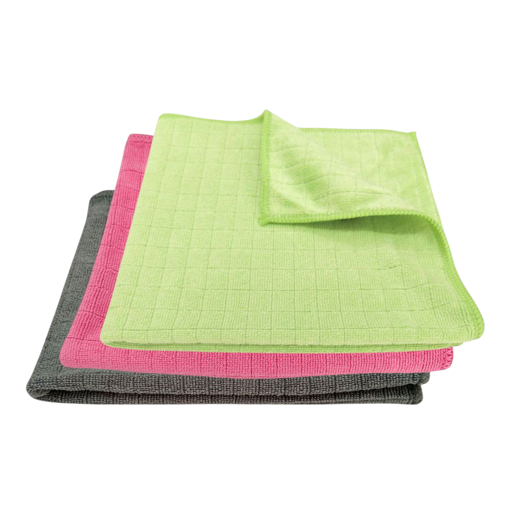 Silver Kareli Mikrofiber Genel Temizlik ve Tezgah Bezi Karma GPY (3 Adet)