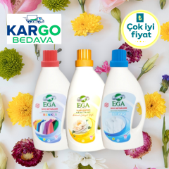 Ega Sıvı Çamaşır Seti, Renkliler (1 Adet) & Beyazlar (1 Adet) & Yumuşatıcı (1 Adet)