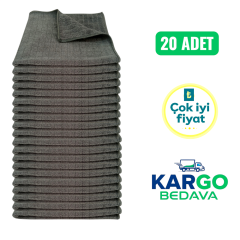 Silver Kareli Mikrofiber Genel Temizlik ve Tezgah Bezi Gri 40*40 cm 320 GSM  (20 Adet)