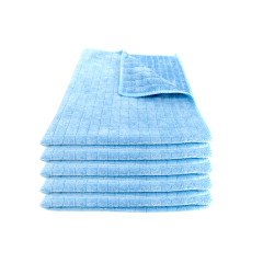 Silver Kareli Mikrofiber Genel Temizlik ve Tezgah Bezi Mavi 40*40 cm, 320 gsm(5 Adet)