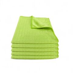 Silver Kareli Mikrofiber Genel Temizlik ve Tezgah Bezi Yeşil 40*40 cm, 320 gsm(5 Adet)