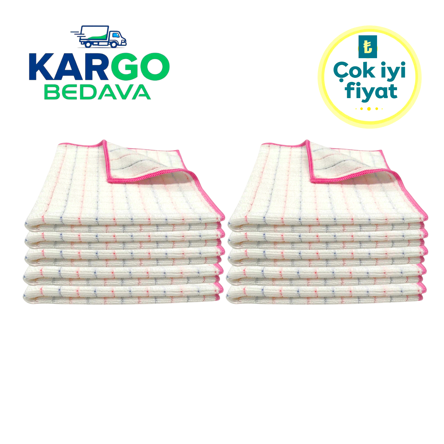 Silver Kareli Mikrofiber Genel Temizlik ve Kurulama Bezi 40*40 cm 320 gsm (10 Adet)