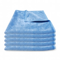 Silver Parlak Yüzey Mikrofiber Genel Temizlik ve Tezgah Bezi  40*40 cm, 365 gsm Mavi (5 Adet)
