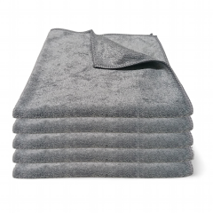 Silver Parlak Yüzey Mikrofiber Genel Temizlik ve Tezgah Bezi  40*40 cm, 365 gsm Füme (5 Adet)