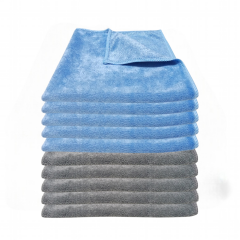 Silver Parlak Yüzey Mikrofiber Genel Temizlik ve Tezgah Bezi  40*40 cm, 365 gsm Füme, Mavi (10 Adet)