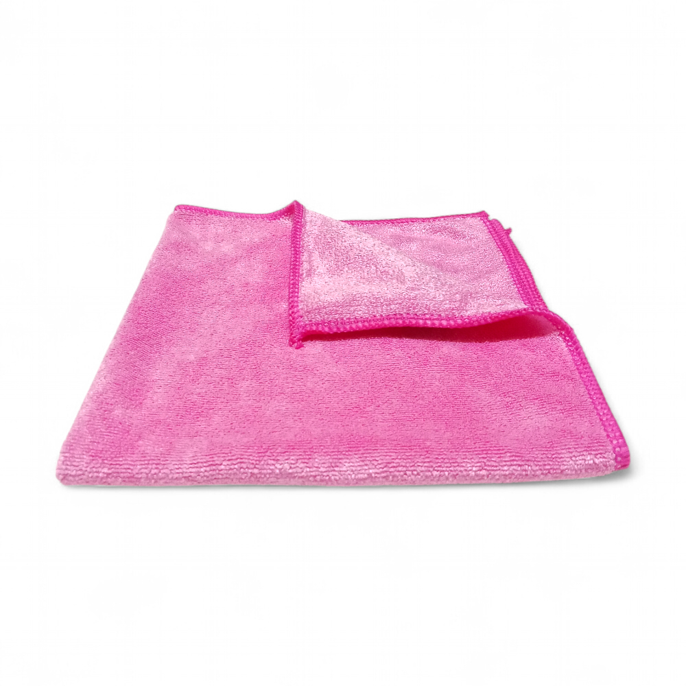 Silver Parlak Yüzey Mikrofiber Genel Temizlik ve Tezgah Bezi  40*40 cm, 365 gsm Pembe (1 Adet)