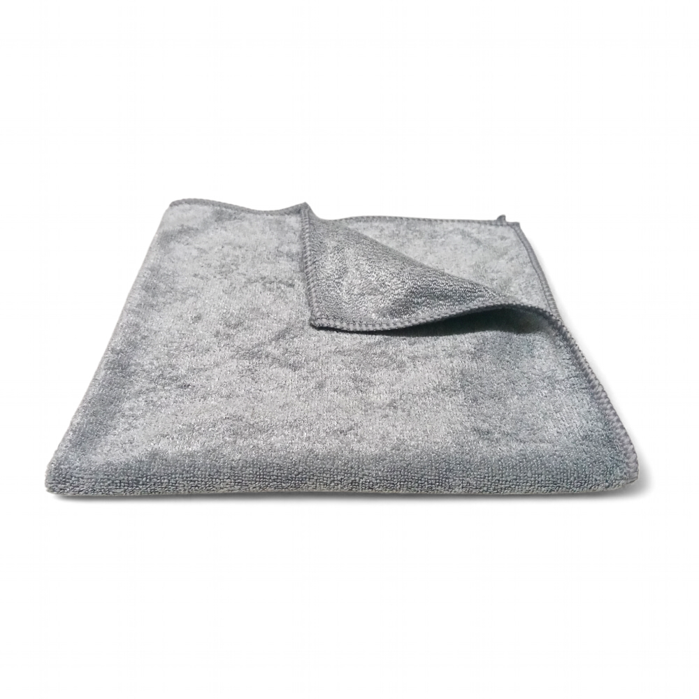 Silver Parlak Yüzey Mikrofiber Genel Temizlik ve Tezgah Bezi  40*40 cm, 365 gsm Füme (1 Adet)