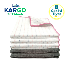 Silver Kareli Mikrofiber Genel Temizlik ve Kurulama Bezi Beyaz 40*40 cm, 320 gsm(3 Adet), Kareli Genel Temizlik Ve Tezgah Bezi Gri 40*40 cm 320 GSM (2 Adet)