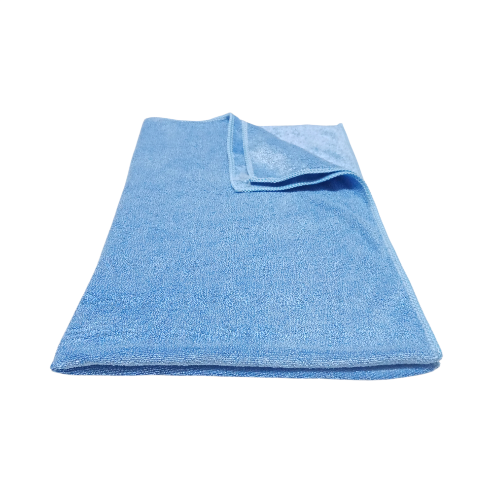 Silver Parlak Yüzey Mikrofiber Genel Temizlik ve Kurulama Bezi Mavi 50*70 cm 365 GSM