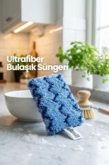 Ellesil Ultra Fiber Premium Bulaşık Süngeri Mavi