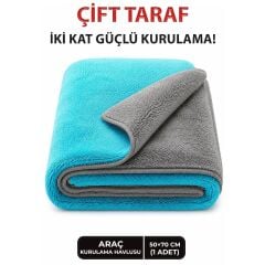 Silver Oto Kurulama Havlusu Çift Taraflı 50*70 cm 600 GSM