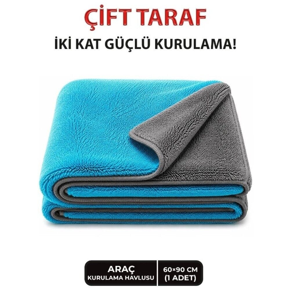 Silver Oto Kurulama Havlusu Çift Taraflı 60x90 cm 600 GSM