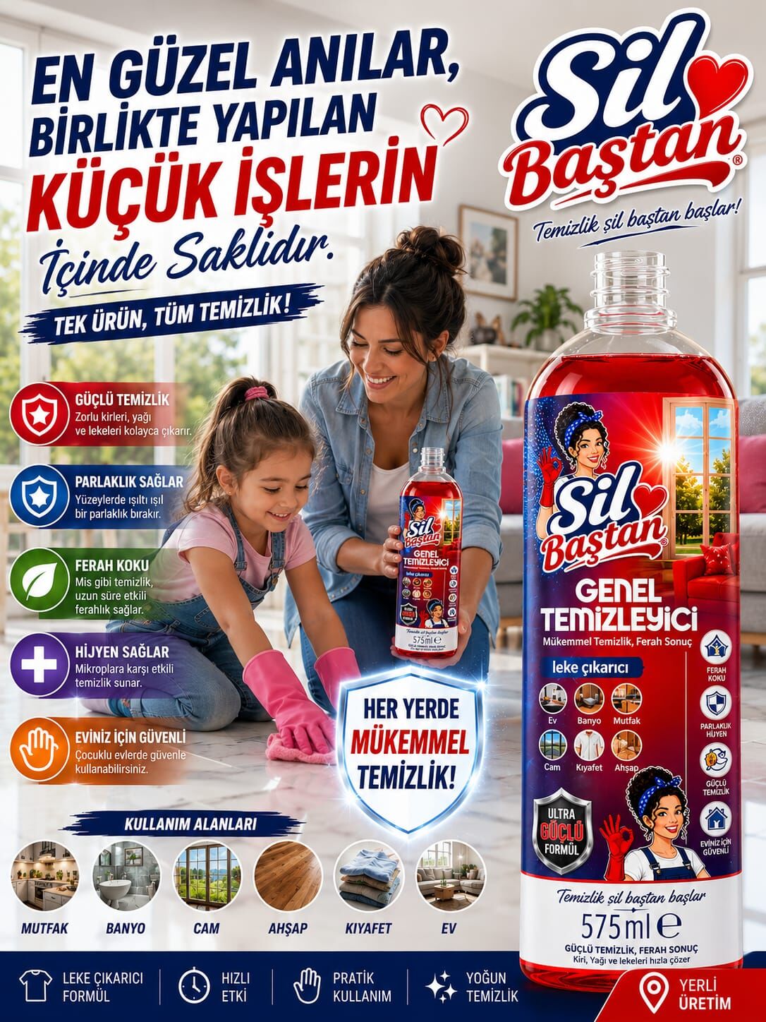 Sil Baştan Genel Temizleyici, Leke Çıkarıcı 575 ml