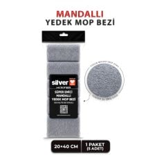 Silver Kıskaçlı ve Mandallı Mop Uyumlu Mikrofiber Bez (5 Adet)