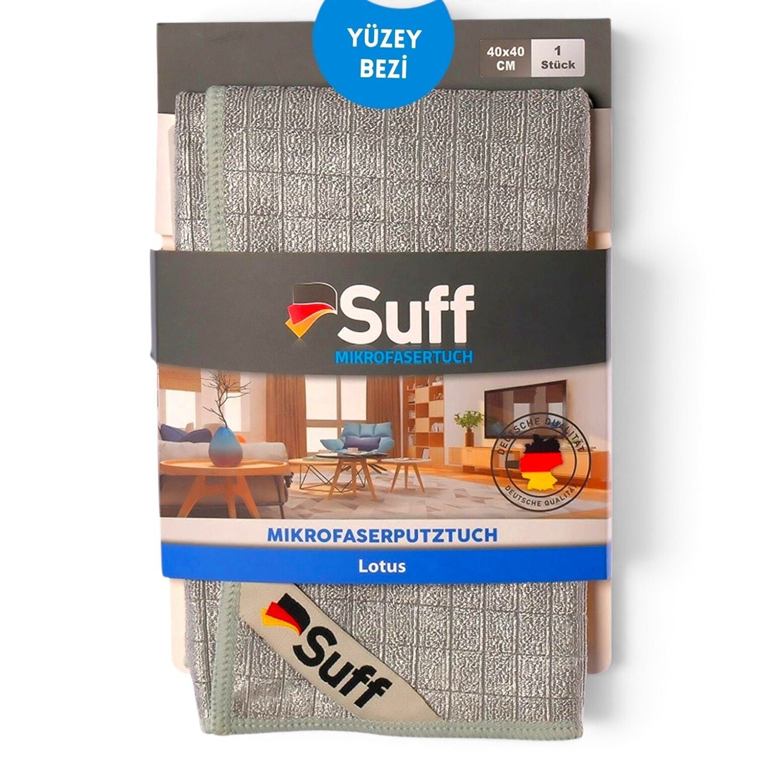 Suff Lotus Yüzey Temizlik Bezi Damalı Gri 40x40 cm
