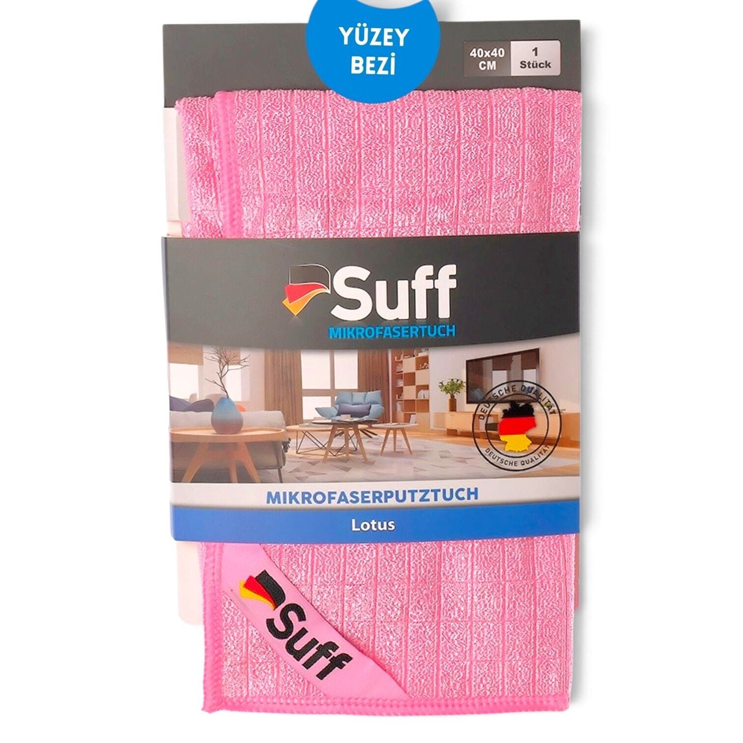 Suff Lotus Yüzey Temizlik Bezi Damalı Pembe 40x40 cm