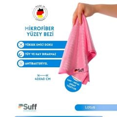 Suff Lotus Yüzey Temizlik Bezi Damalı Pembe 40x40 cm